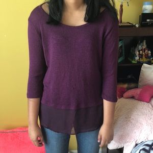 Dark purple sweater top.